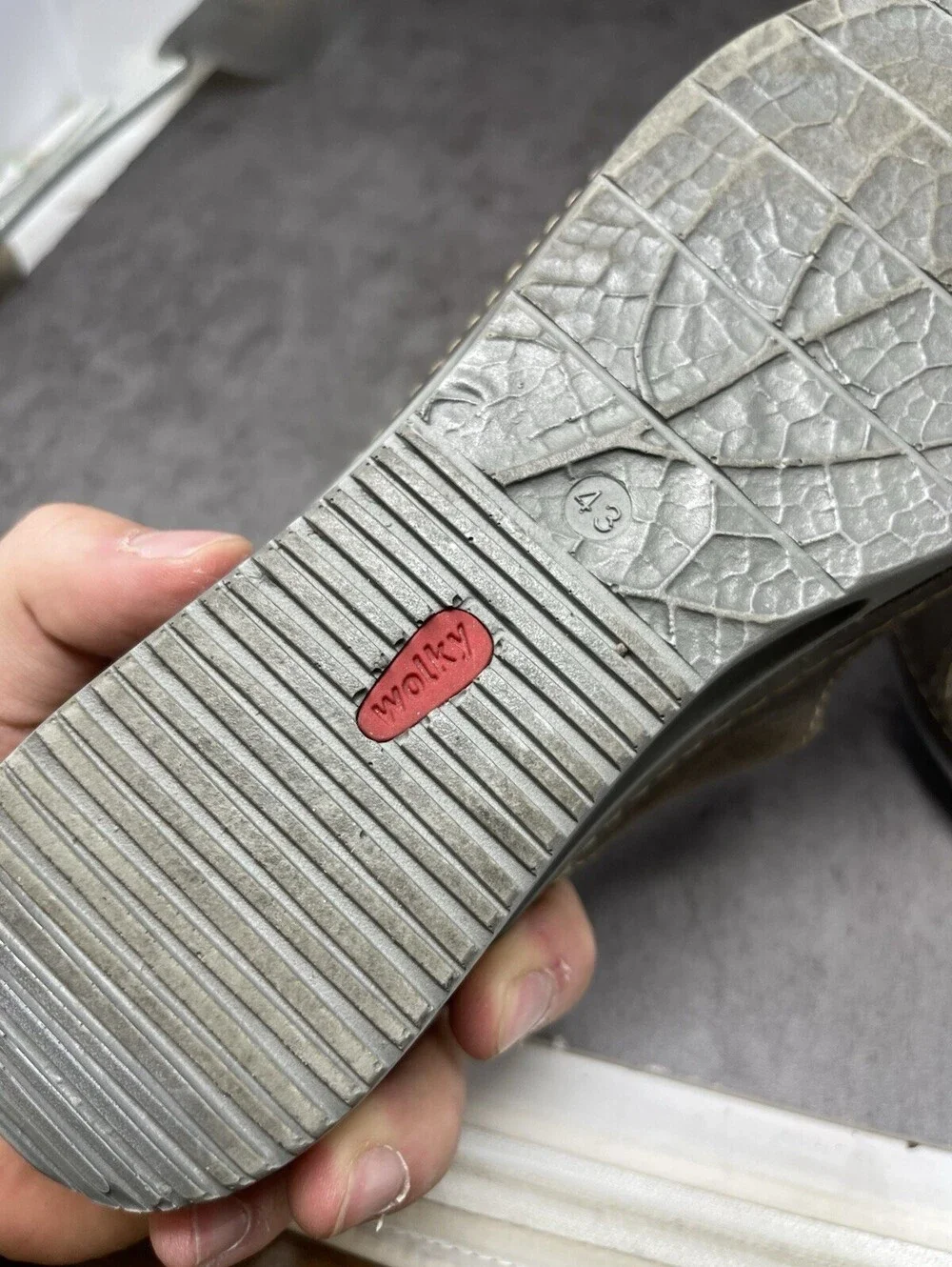 Wolky Tsunami Wedge Sandals Womens Size 12 (43) Inox Leather Strap